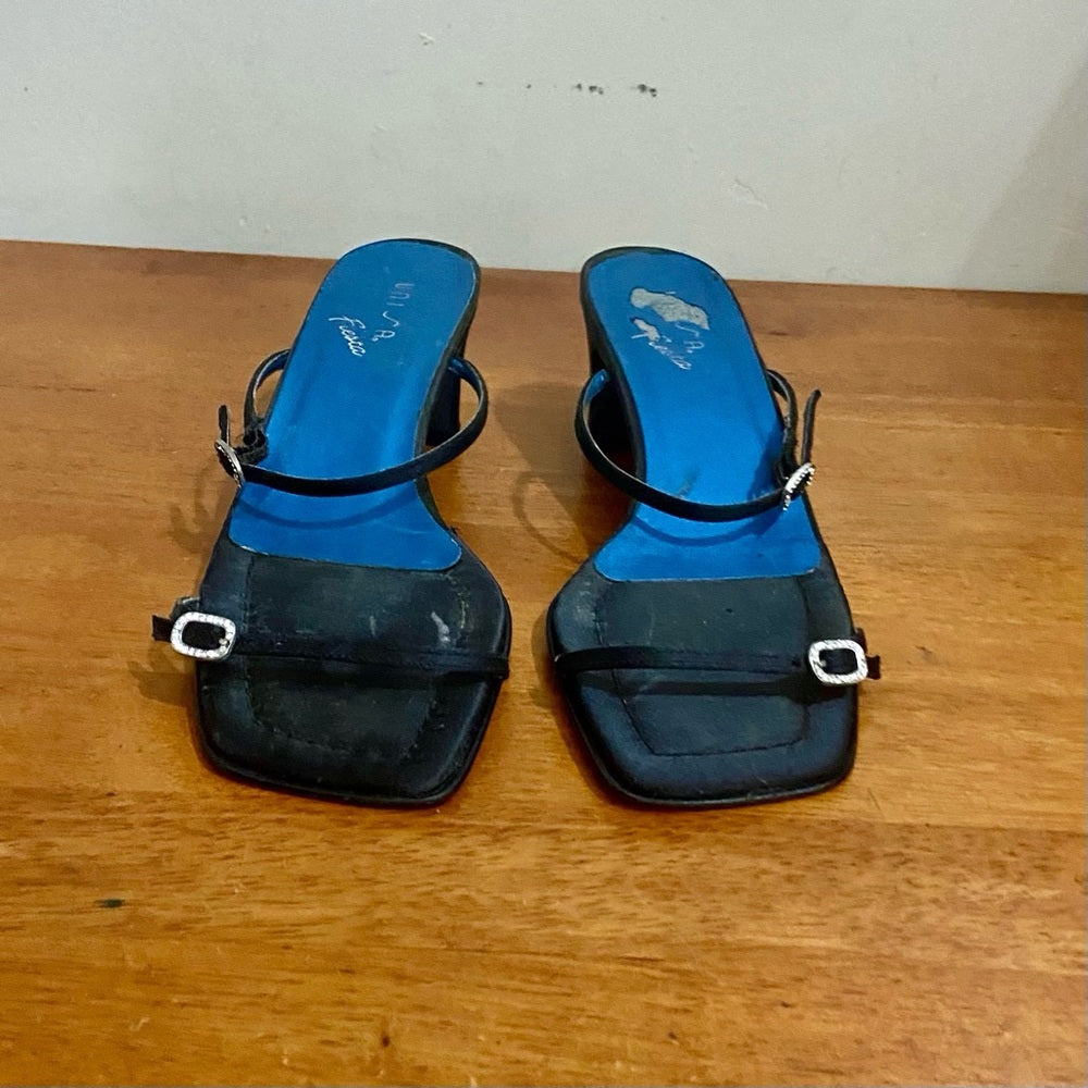 Unisa Black Heeled Sandals Size 8