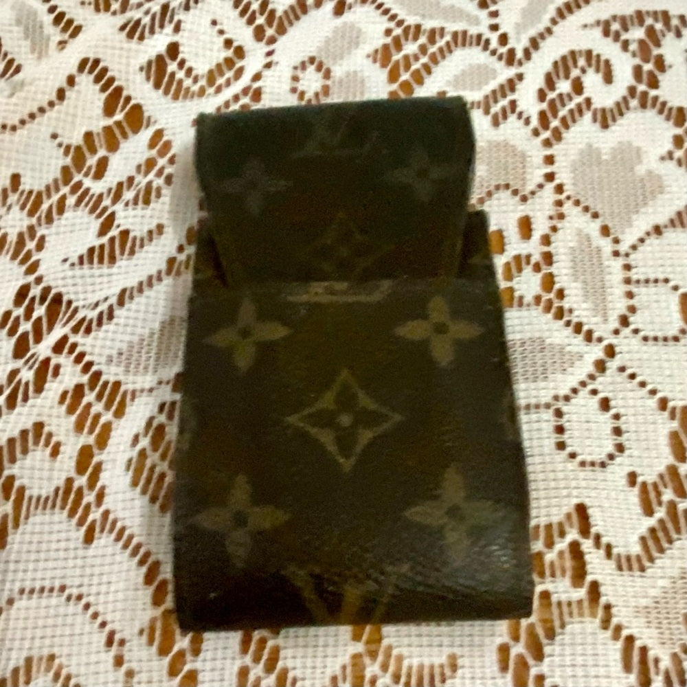 Vintage Louis Vuitton Brown Mono Cigarrete Case, Eye Glass, Cell Phone Case
