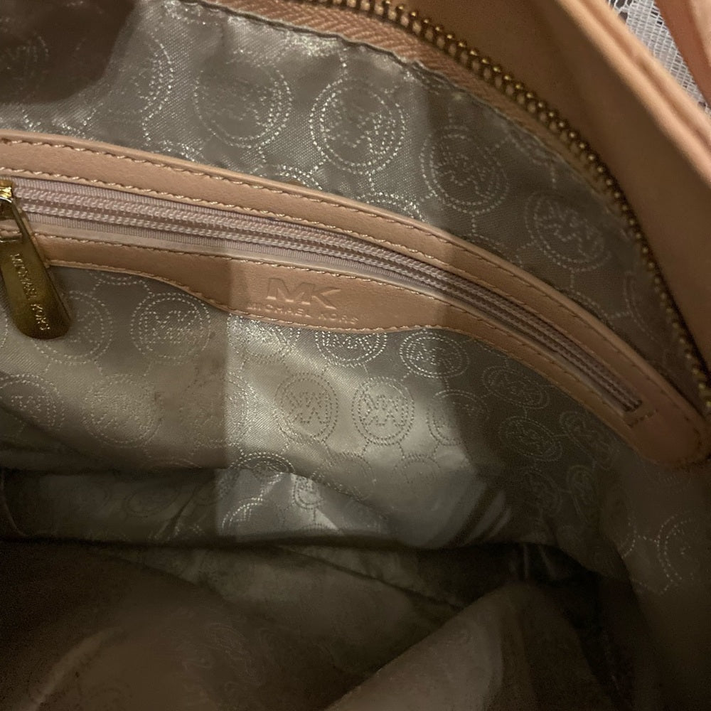 Michael Kors Embossed Pink Leather 2Way Handbag- Shoulder Bag 12in 12in X 6in