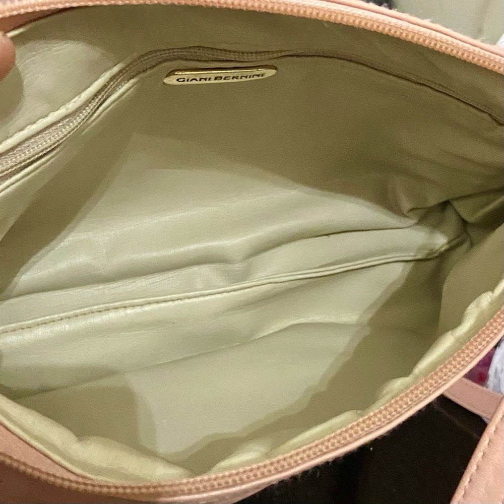 Gianni Bernini Pink Leather Crossbody-Shoulder Bag 9in x 6.5in x 2.25in