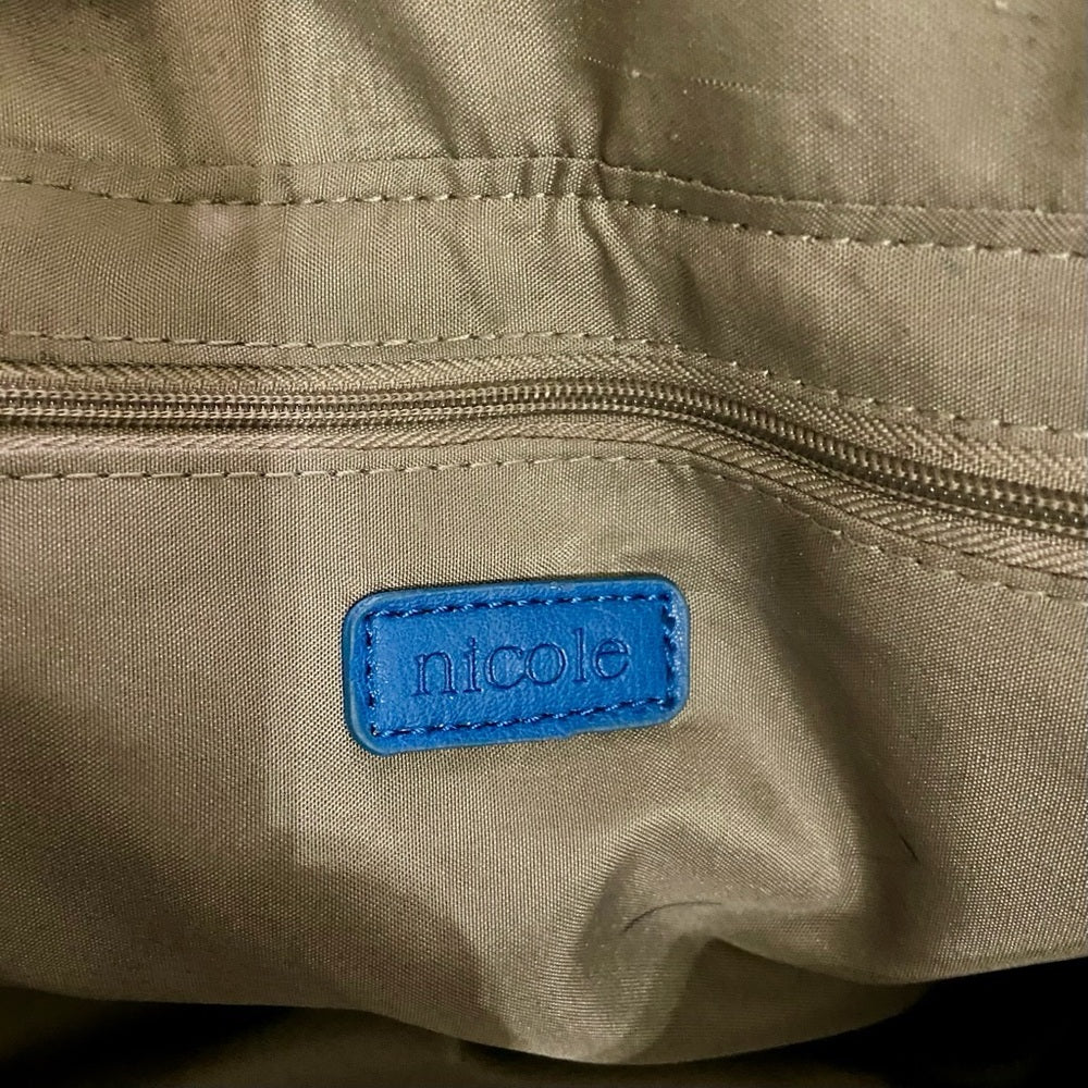 Nicole Miller Blue Leather Shoulder-Crossbody Bag