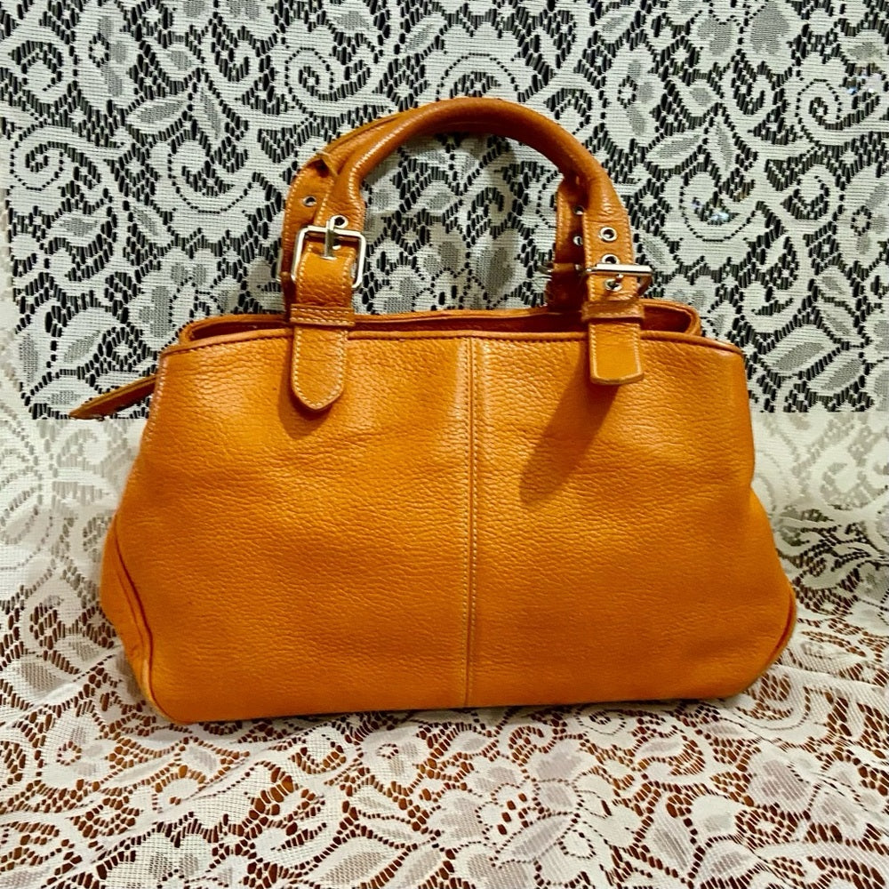 Dooney & Bourke Orange Leather Handbag 12in x 9.5in x 4in