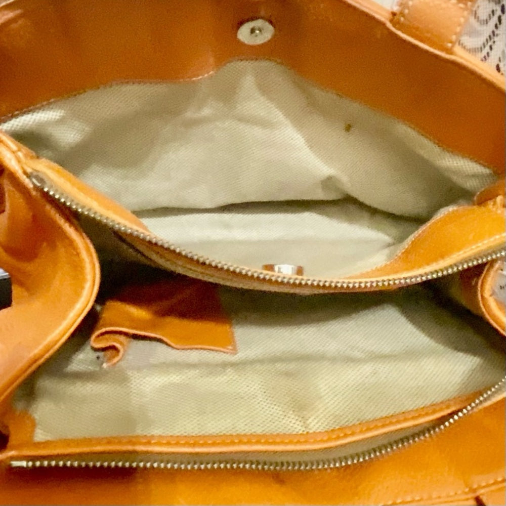 Dooney & Bourke Orange Leather Handbag 12in x 9.5in x 4in