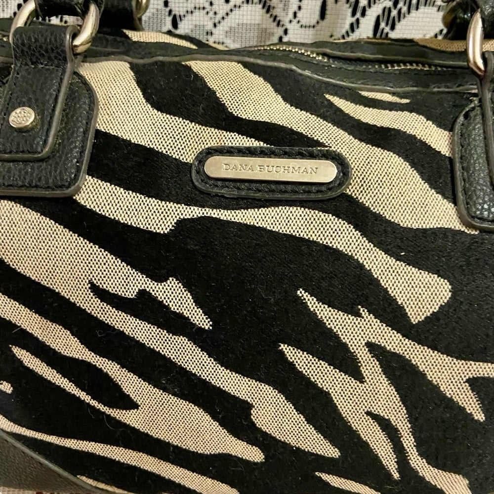 Dana Bachman Black and White Zebra Shoulder Bag 11in x 8.5in x 4in