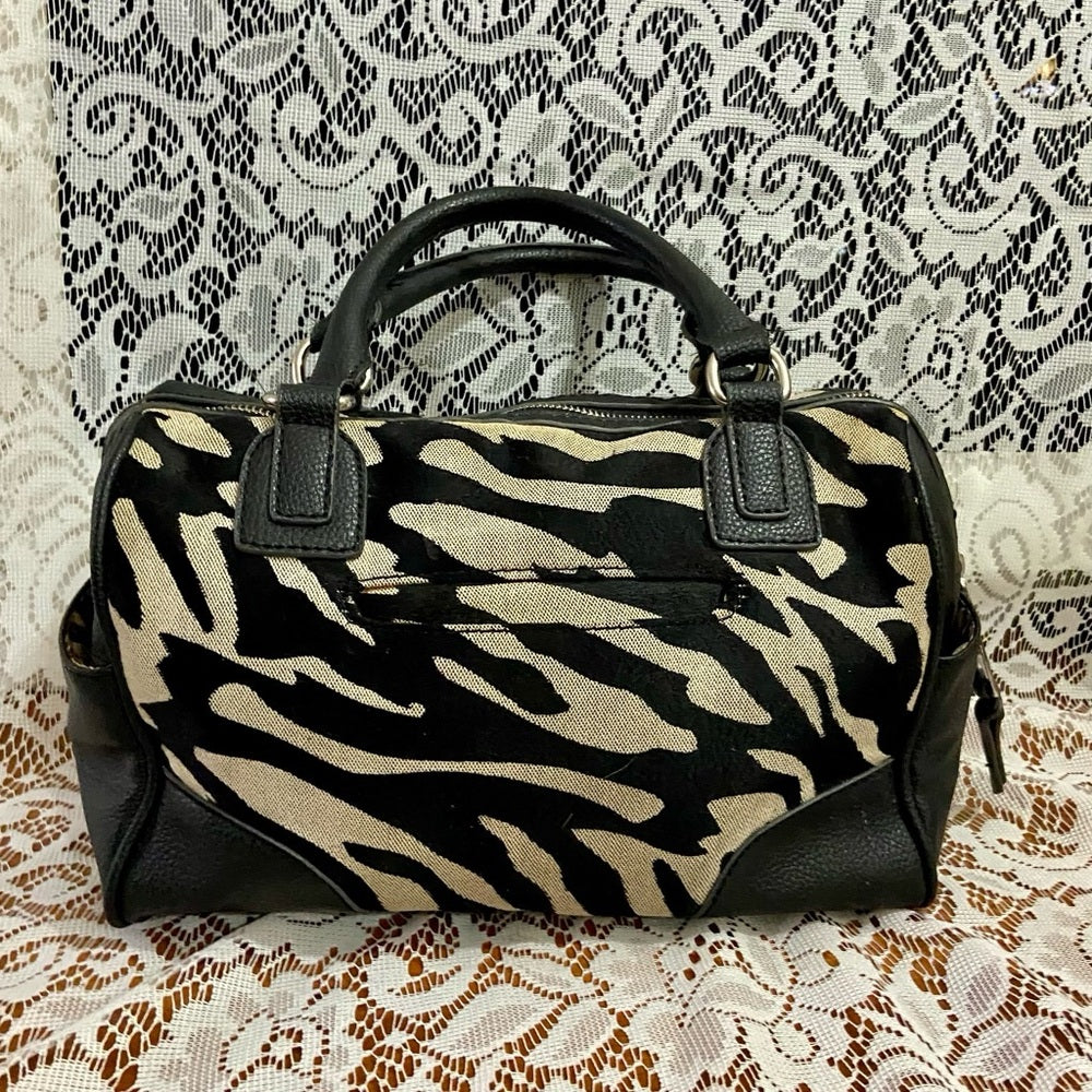 Dana Bachman Black and White Zebra Shoulder Bag 11in x 8.5in x 4in