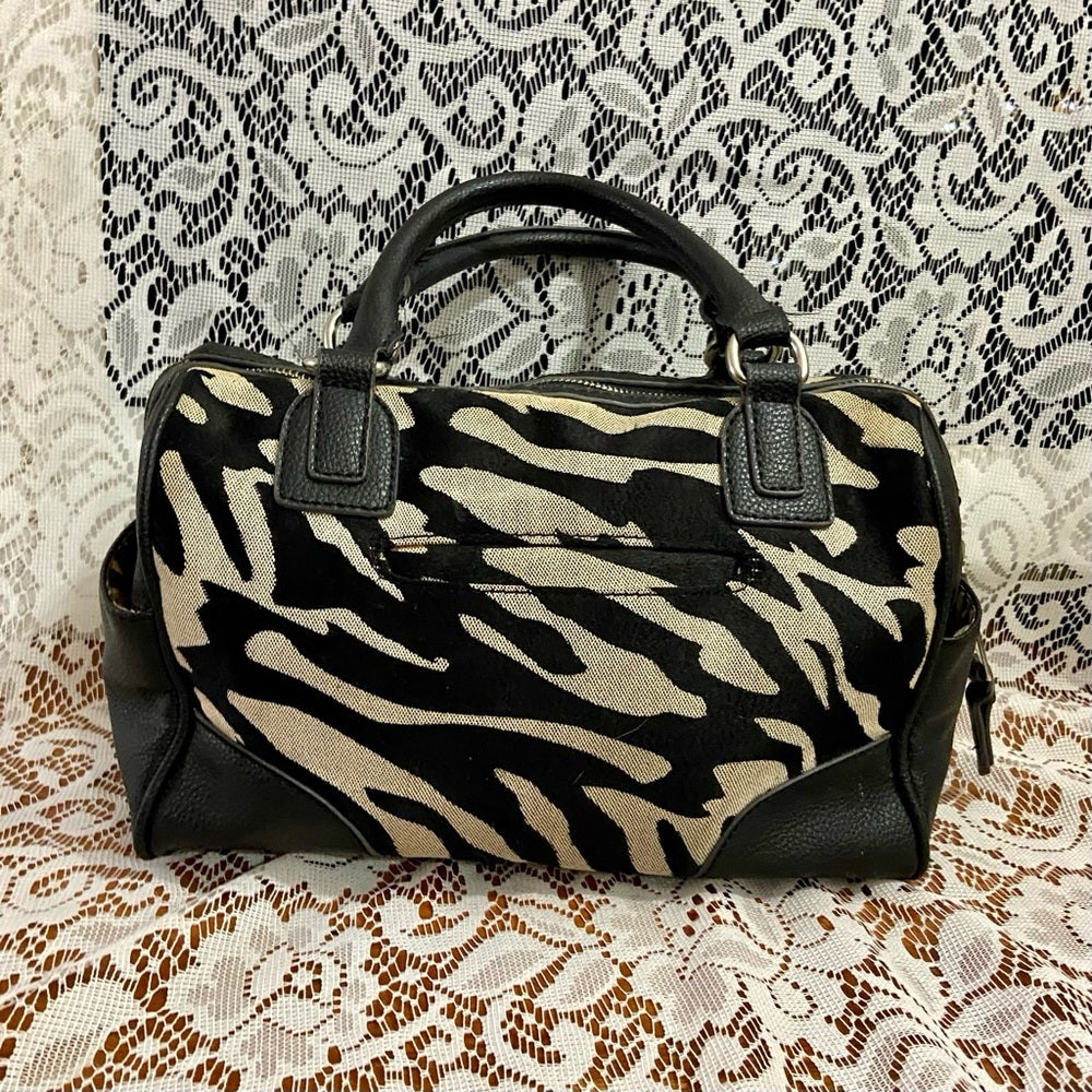 Dana Bachman Black and White Zebra Shoulder Bag 11in x 8.5in x 4in