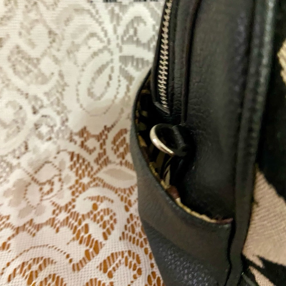 Dana Bachman Black and White Zebra Shoulder Bag 11in x 8.5in x 4in