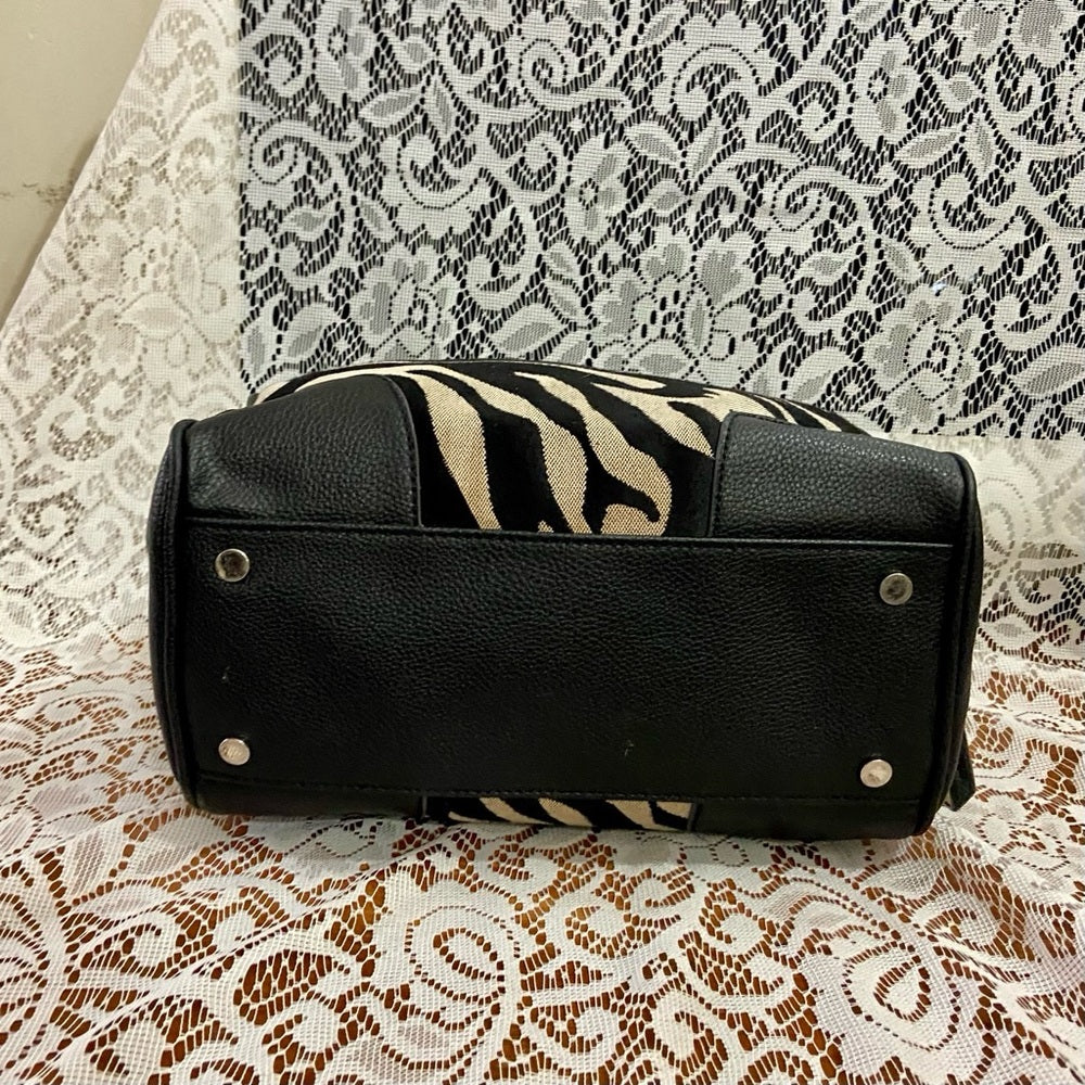 Dana Bachman Black and White Zebra Shoulder Bag 11in x 8.5in x 4in