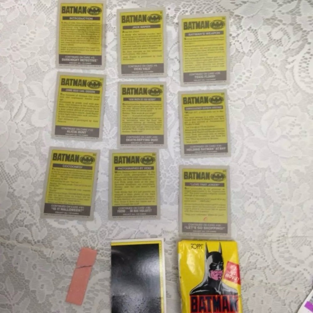 Vintage 1980s DC Comics 1pack- 10 Cards Batman -Joker Cards