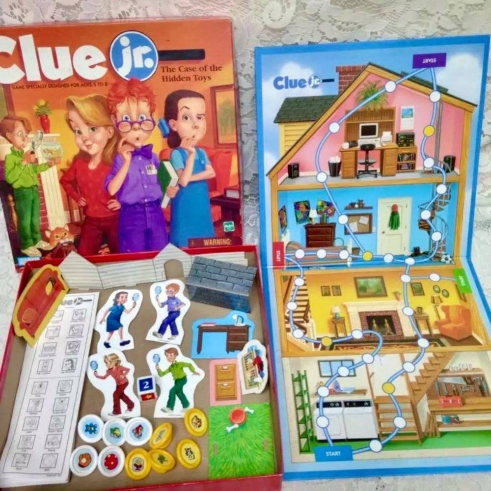Parker Bros. -Hasbro, Clue Jr. Boardgame- The Case of the Hidden Toys