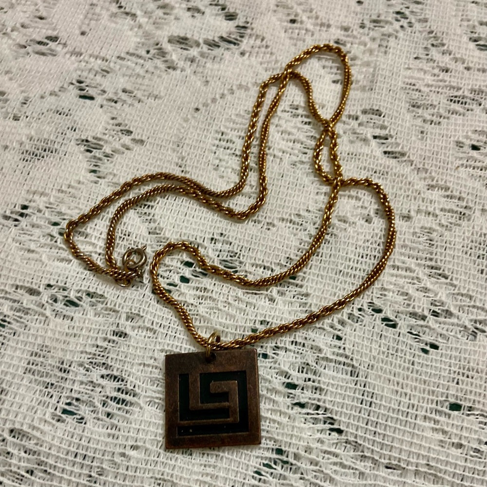 Vintage LG Copper Necklace 20in x 1.25in D