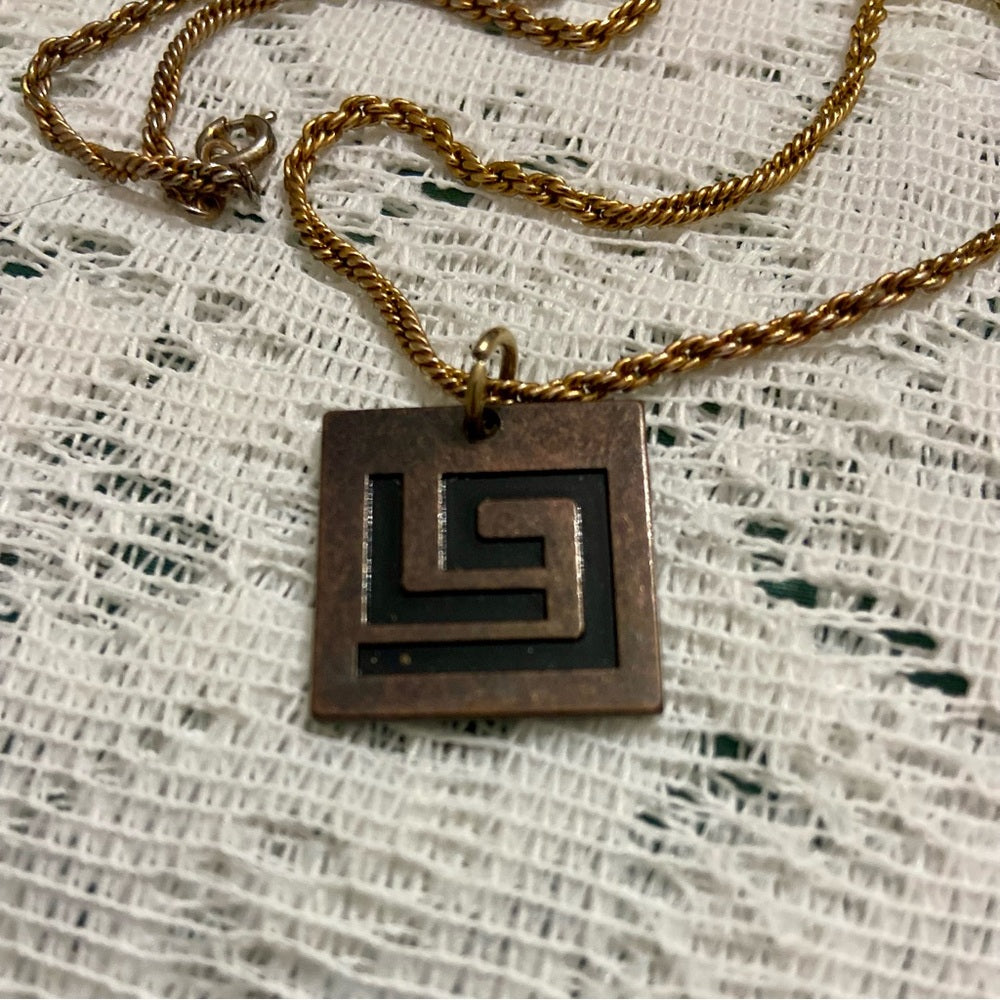 Vintage LG Copper Necklace 20in x 1.25in D