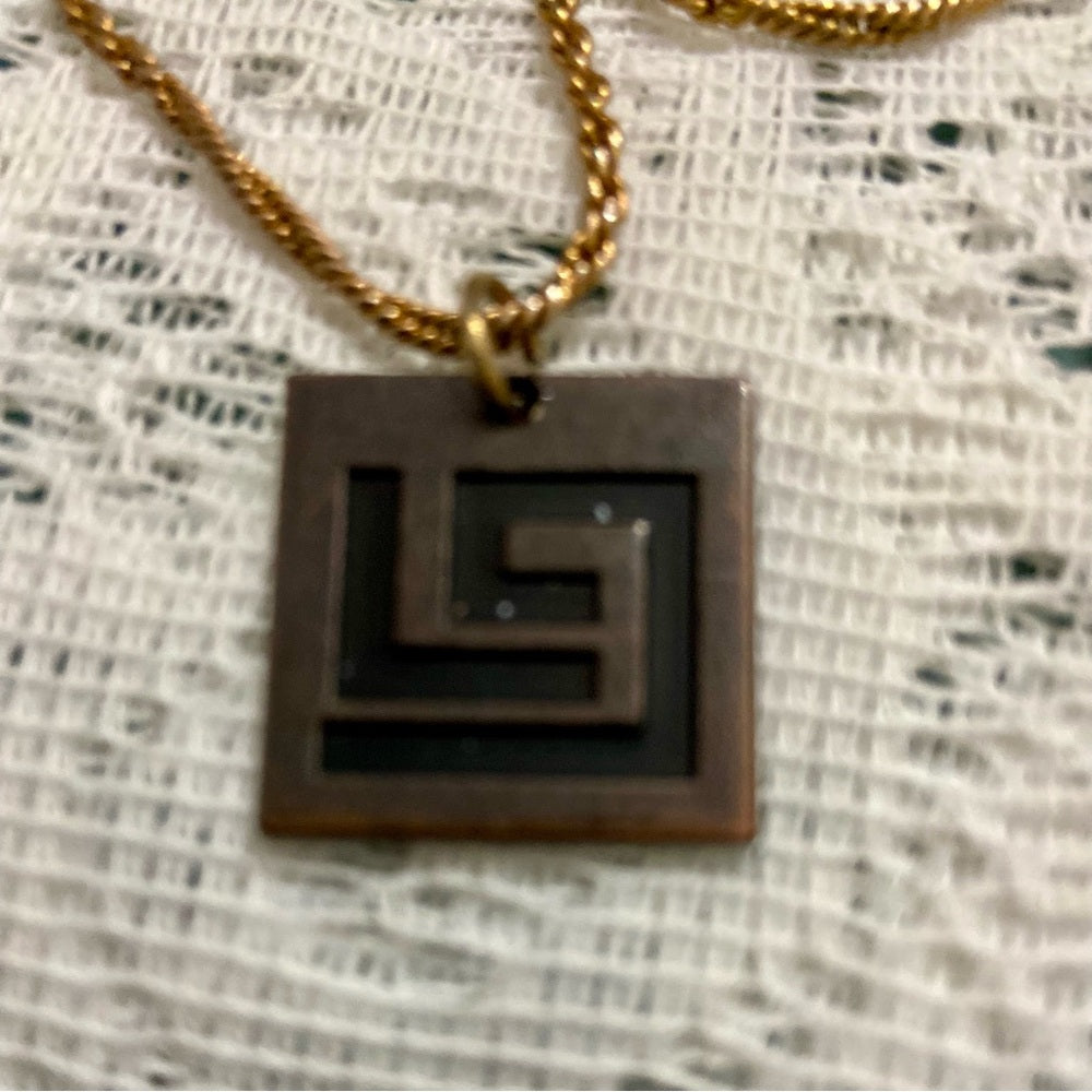 Vintage LG Copper Necklace 20in x 1.25in D