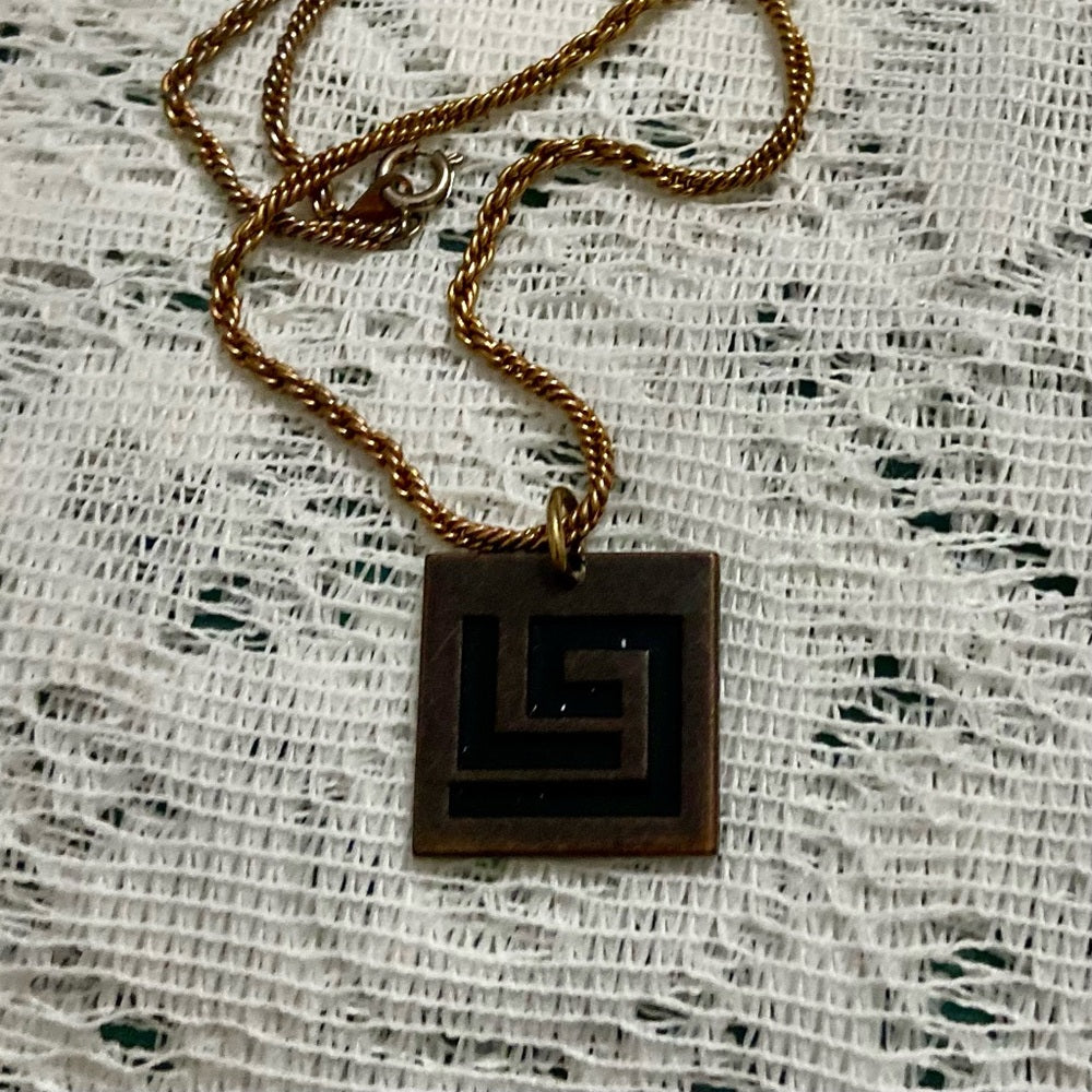 Vintage LG Copper Necklace 20in x 1.25in D