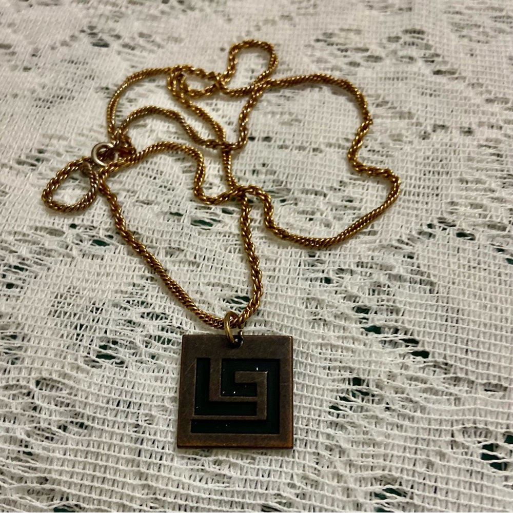 Vintage LG Copper Necklace 20in x 1.25in D