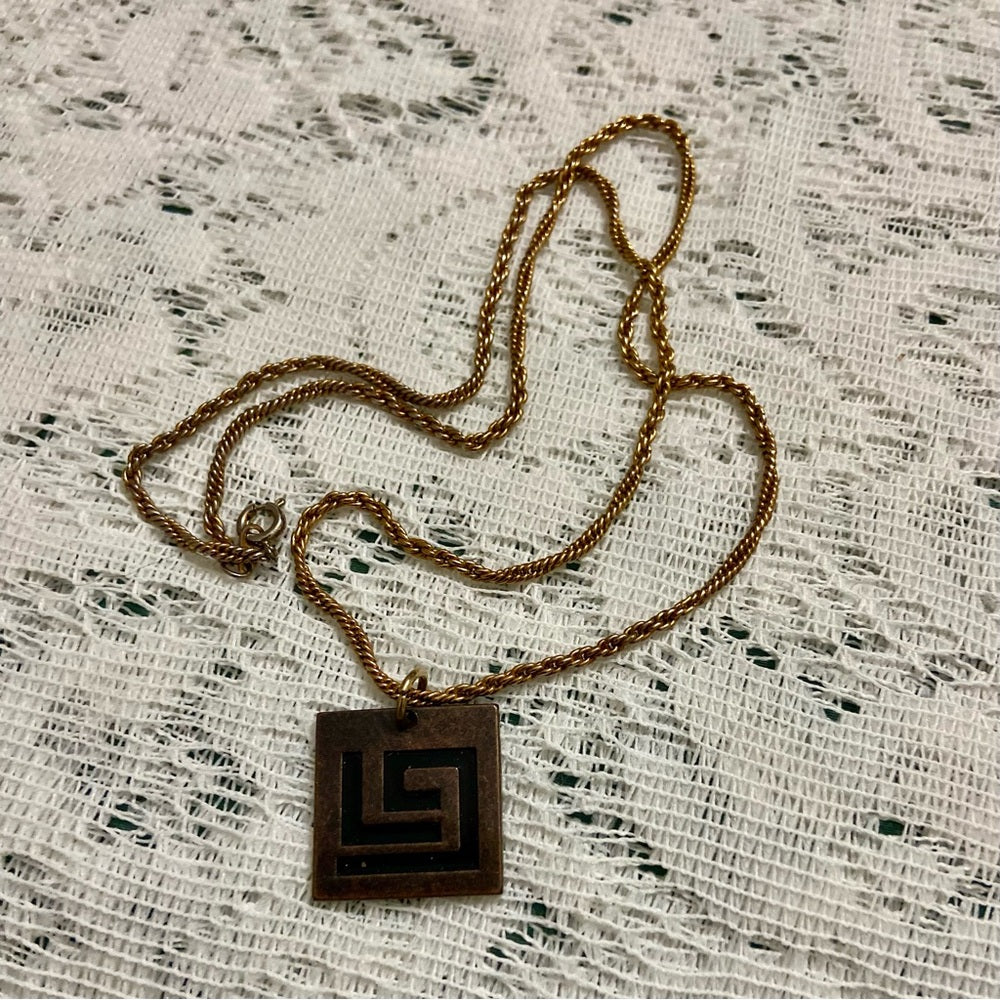 Vintage LG Copper Necklace 20in x 1.25in D