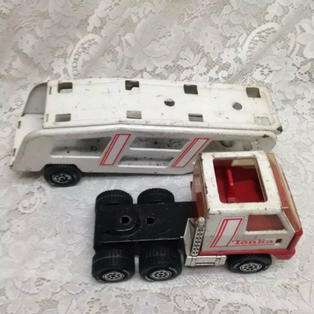 Vintage, Large, Mighty Tonka Car Carrier Transporter Truck 20in L x 6in H x 5in