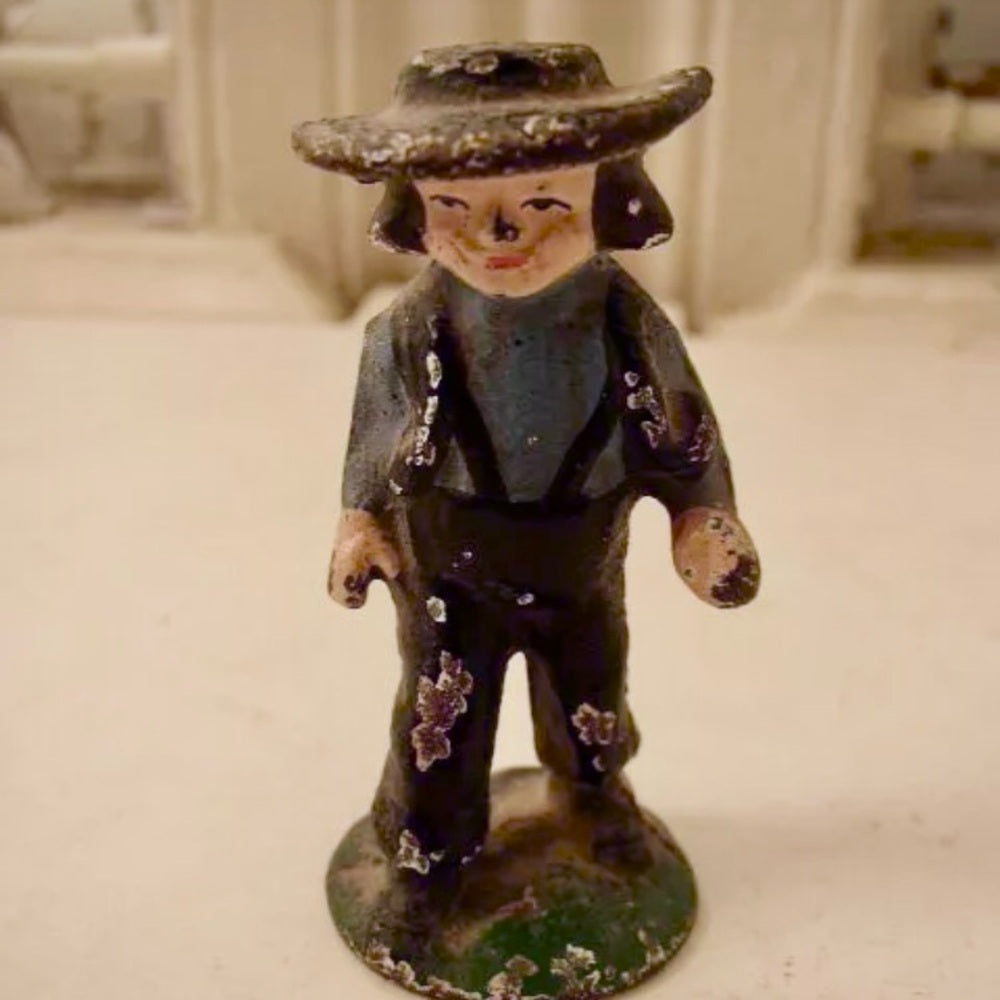 Vintage, Rare, 3-pc Cast Iron Amish Family