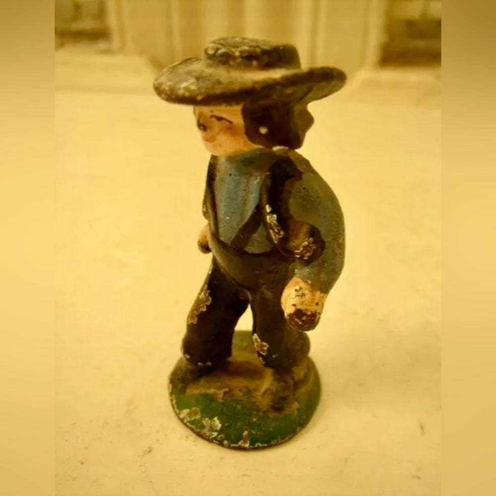 Vintage, Rare, 3-pc Cast Iron Amish Family
