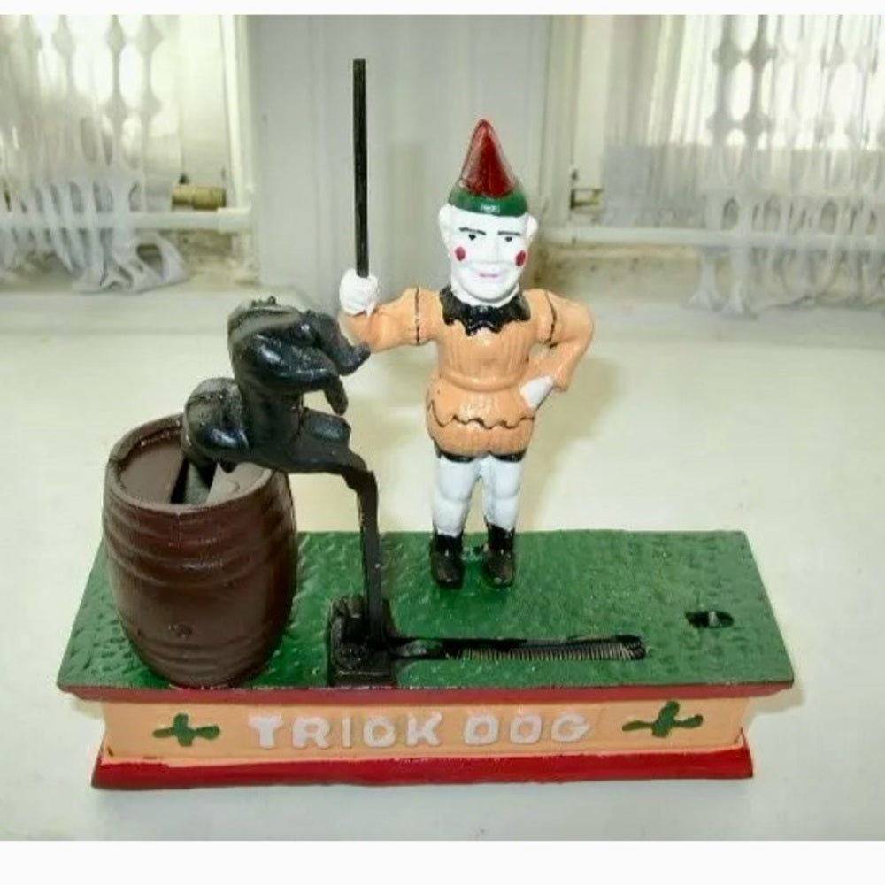 Wonderful, Trick Dog Cast Iron Mechanical Bank