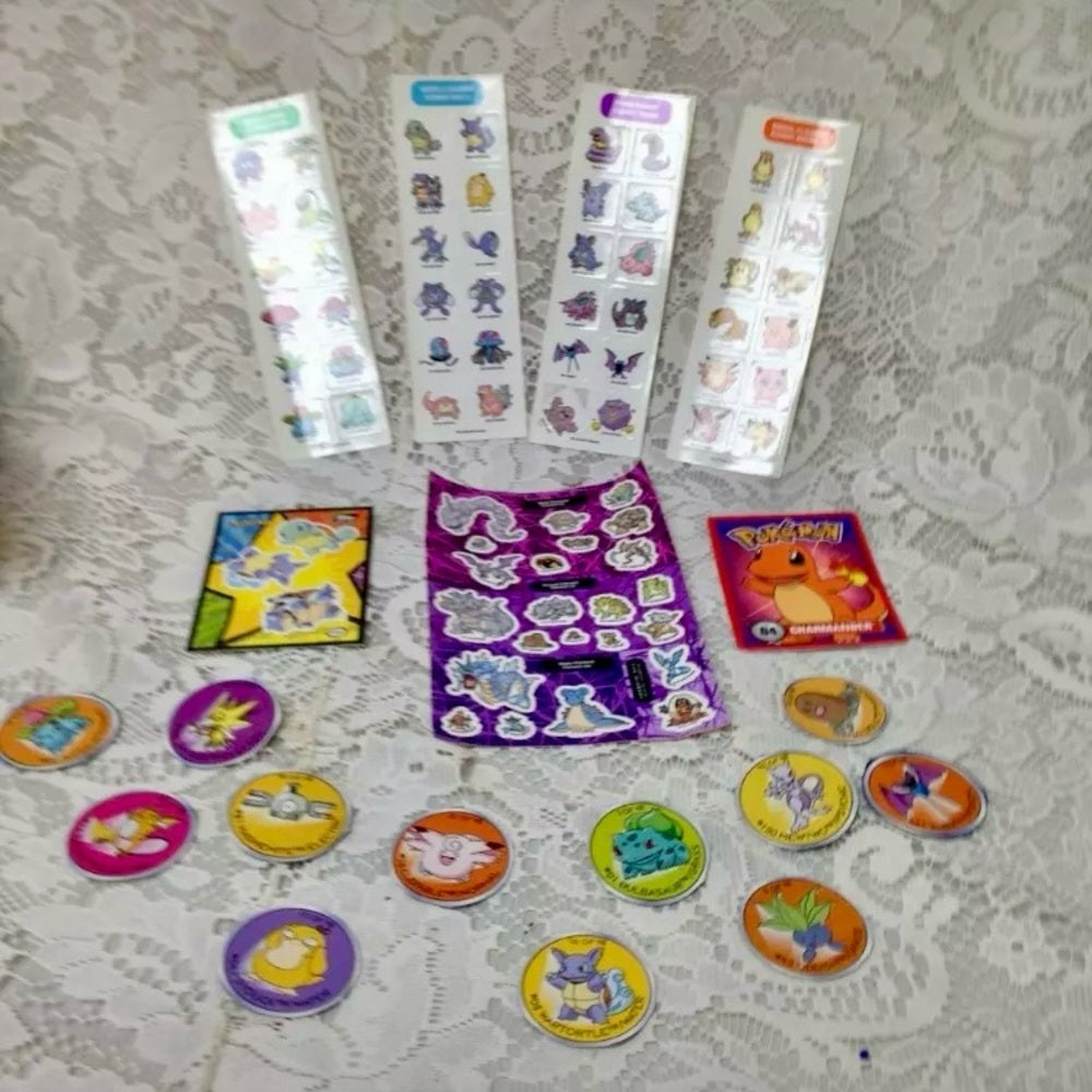 Vintage Miscellaneous Pokemon Stickers and Trading Cards