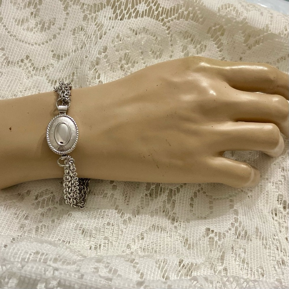 Vintage, Avon. Silver Multi-strand Cameo Bracelet