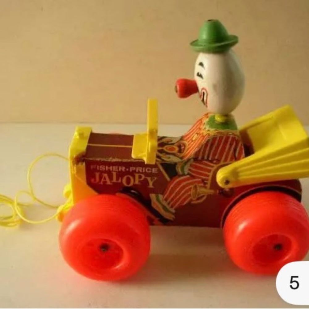 1965 Fisher Price Jalopy Pull Toy No. 724, Patent Pending