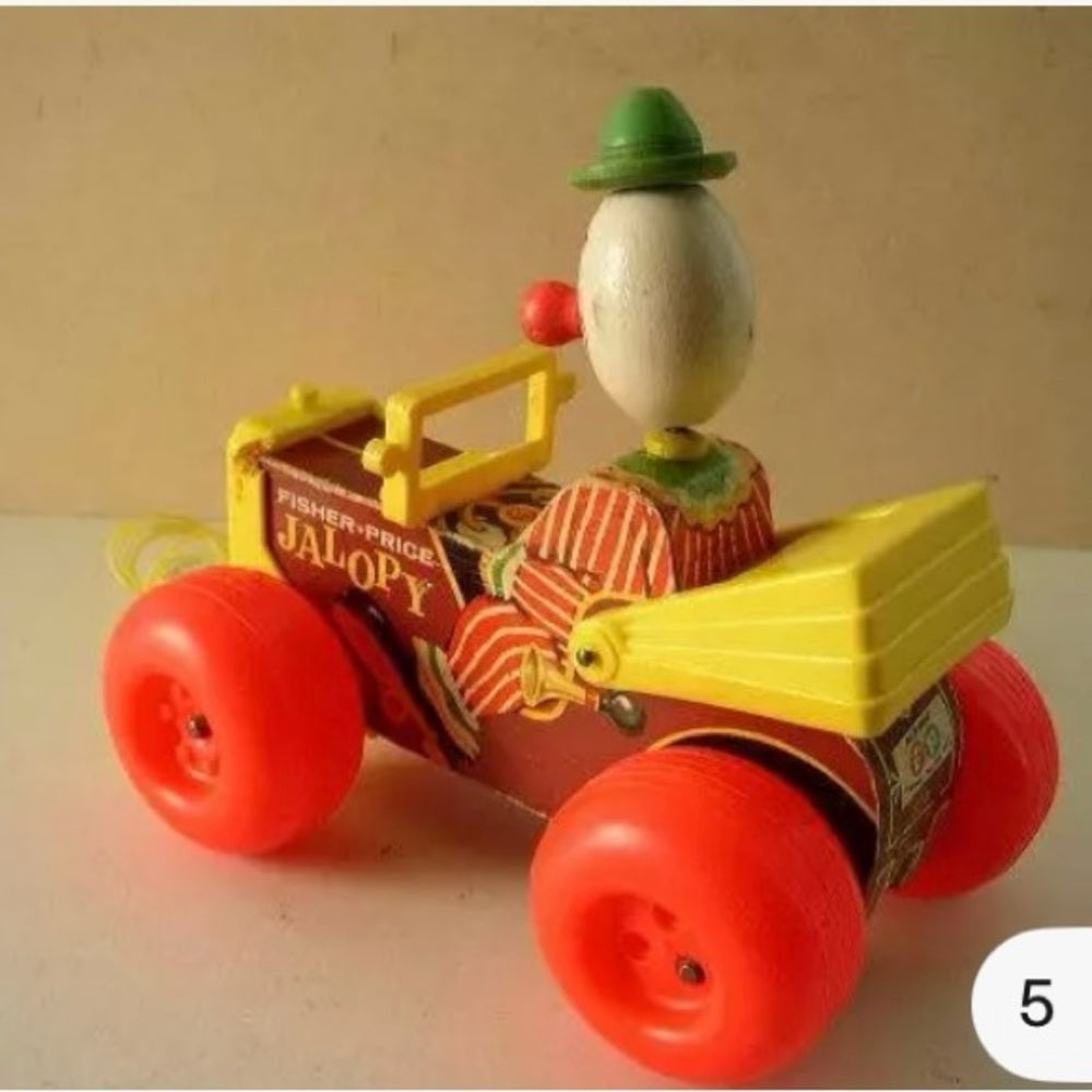 1965 Fisher Price Jalopy Pull Toy No. 724, Patent Pending