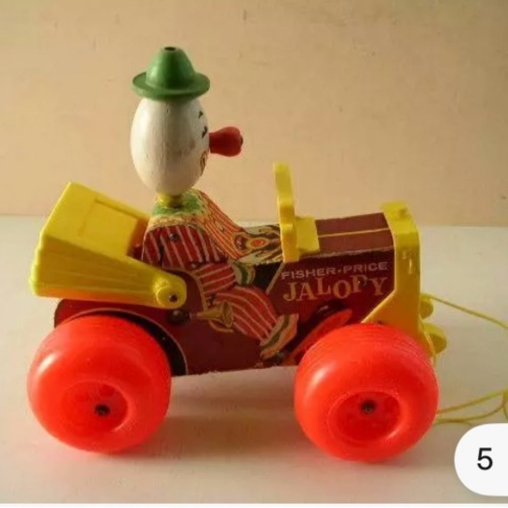 1965 Fisher Price Jalopy Pull Toy No. 724, Patent Pending