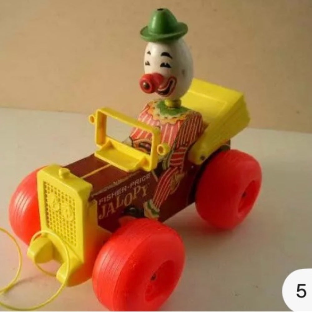 1965 Fisher Price Jalopy Pull Toy No. 724, Patent Pending