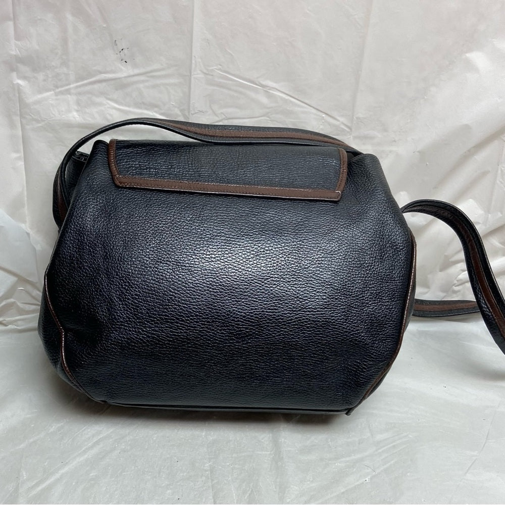 Vintage Fendi Black Leather Crossbody Bag