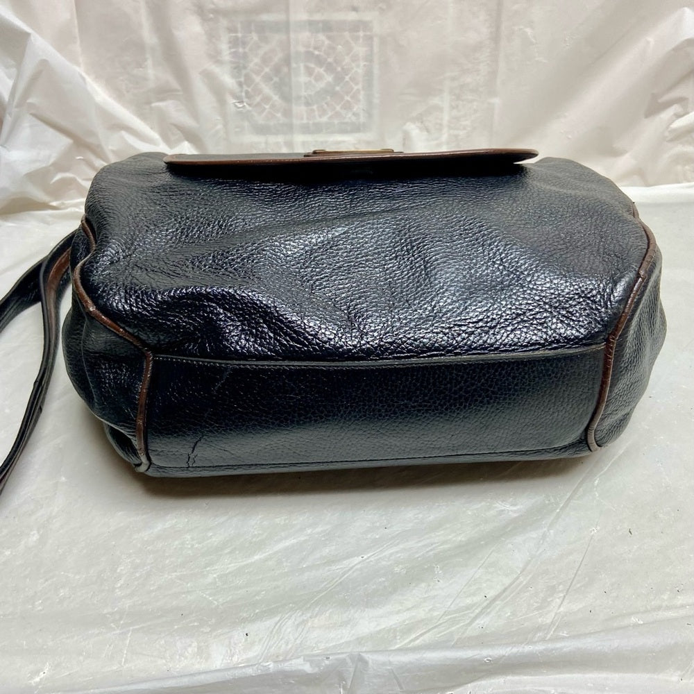 Vintage Fendi Black Leather Crossbody Bag