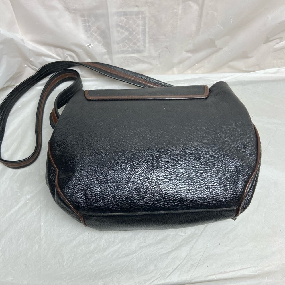 Vintage Fendi Black Leather Crossbody Bag