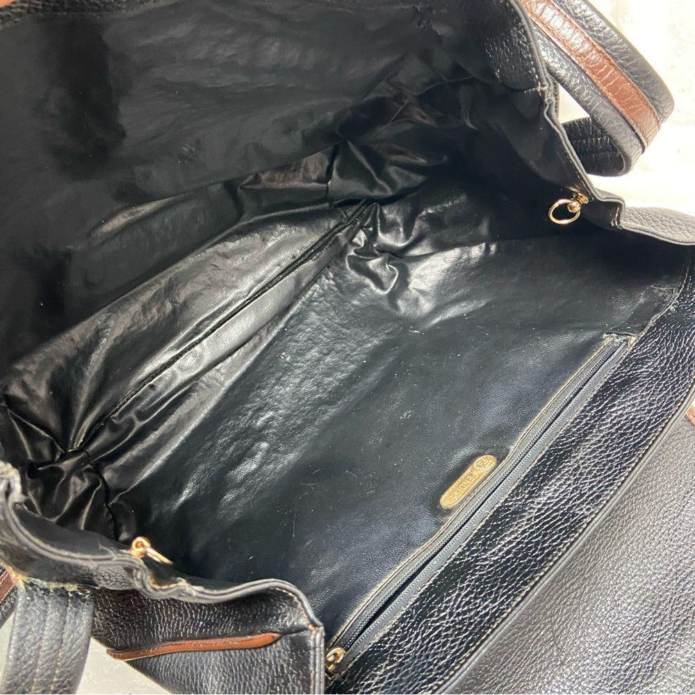 Vintage Fendi Black Leather Crossbody Bag