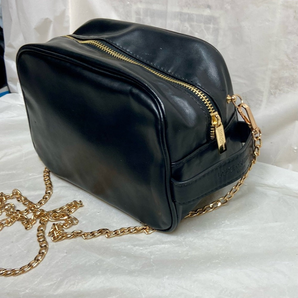 Dolce Gabbana Black Faux Leather Pouch- Crossbody 8.5x 5.5x 4.5 (Z0225)
