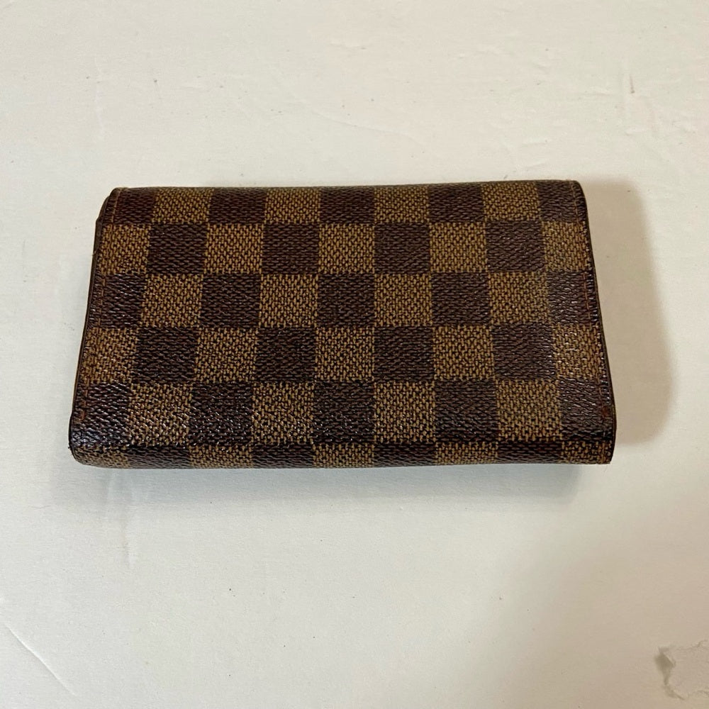 Louis Vuitton, Damier Ebene Tresor Bi-Fold Zip Wallet 5.5in x 4in (MI091…