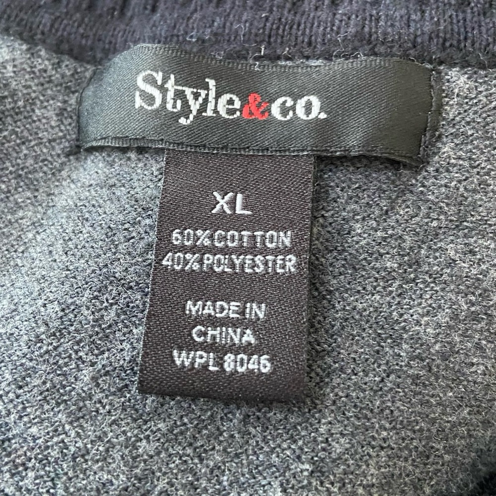 Style& Co., Black-Gray Mini Sweater Dress