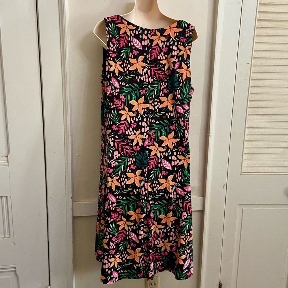 Anne Klein Multi-color Floral Lined Dress Size 12