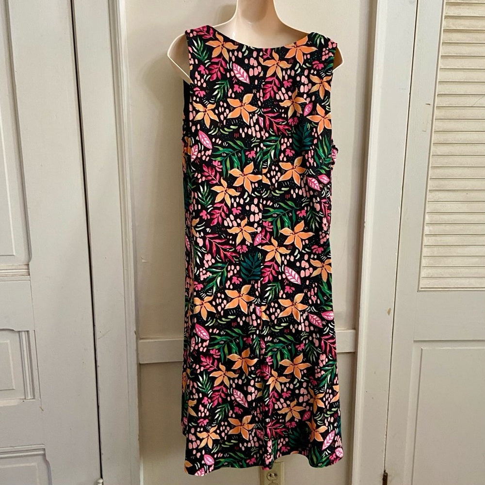 Anne Klein Multi-color Floral Lined Dress Size 12