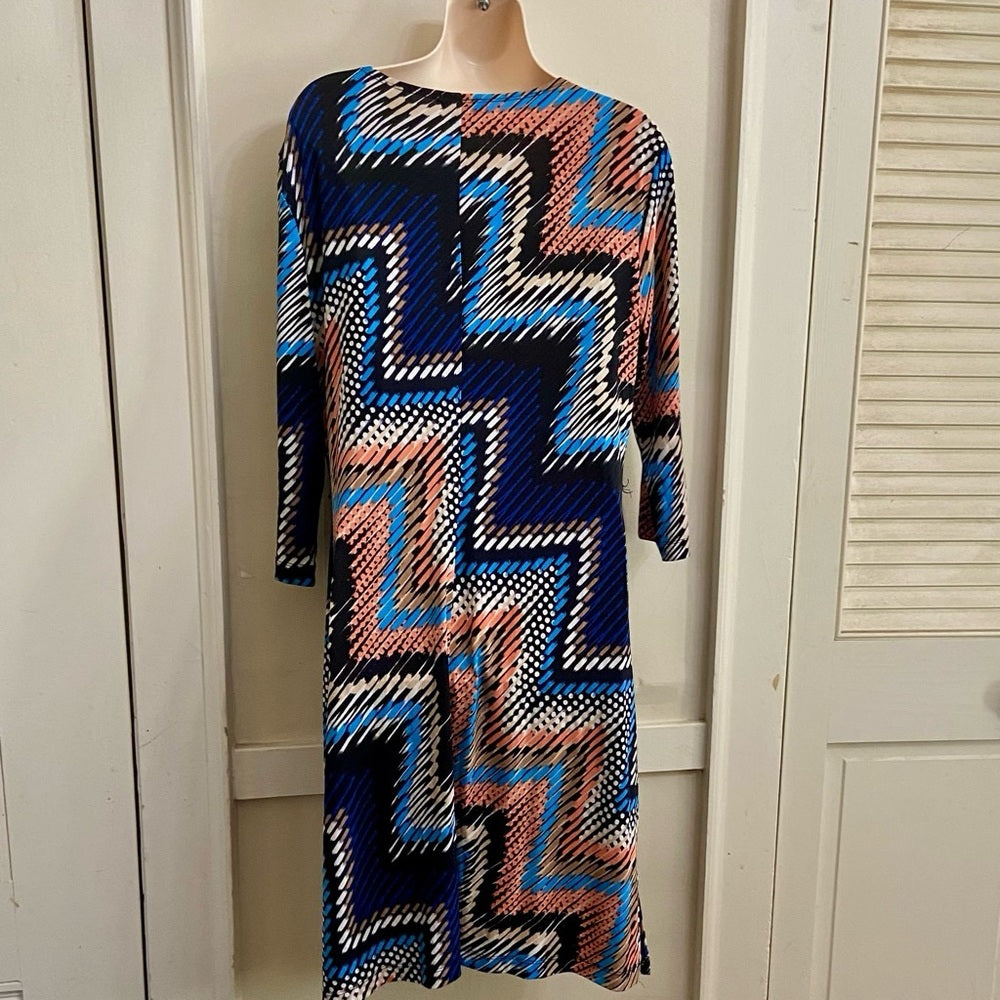 Alyx Chevron Blue and Pink Dress (XL)