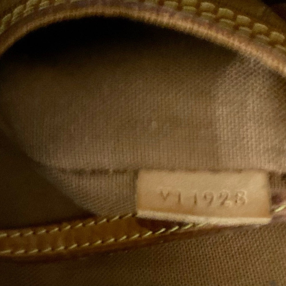 Louis Vuitton Alma Handbag w/ Aquamarine Leather Trim 10in x 12in x 6.5in
