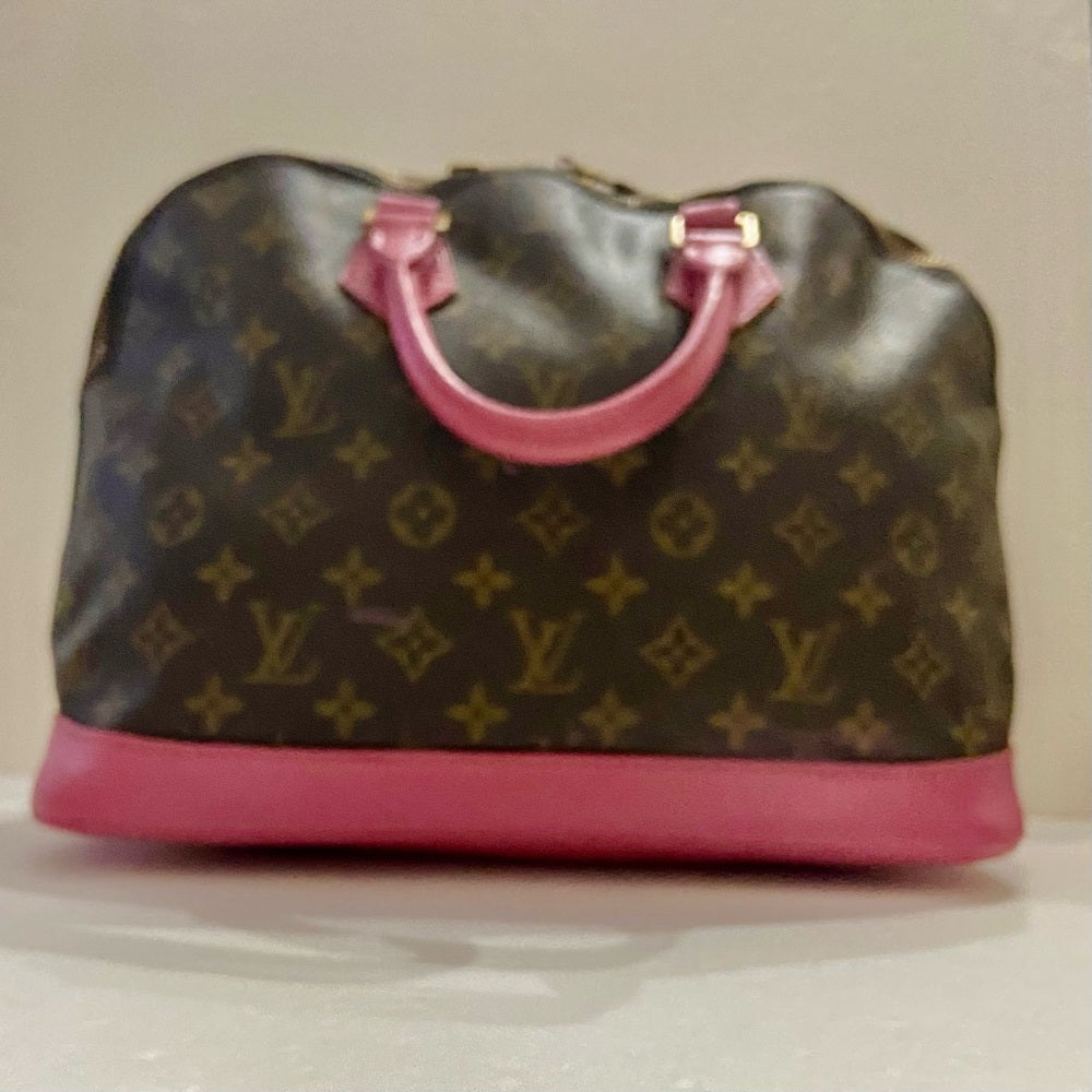 Vintage Louis Vuitton Alma Handbag w/ Pink Leather Trim