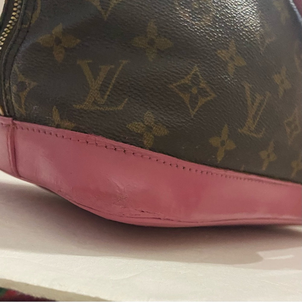 Vintage Louis Vuitton Alma Handbag w/ Pink Leather Trim