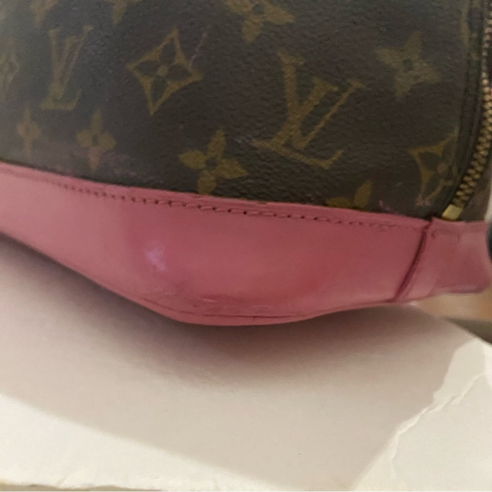 Vintage Louis Vuitton Alma Handbag w/ Pink Leather Trim