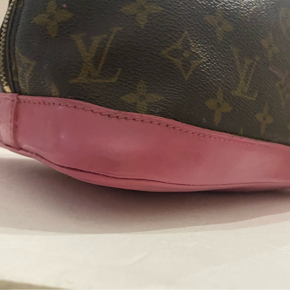 Vintage Louis Vuitton Alma Handbag w/ Pink Leather Trim