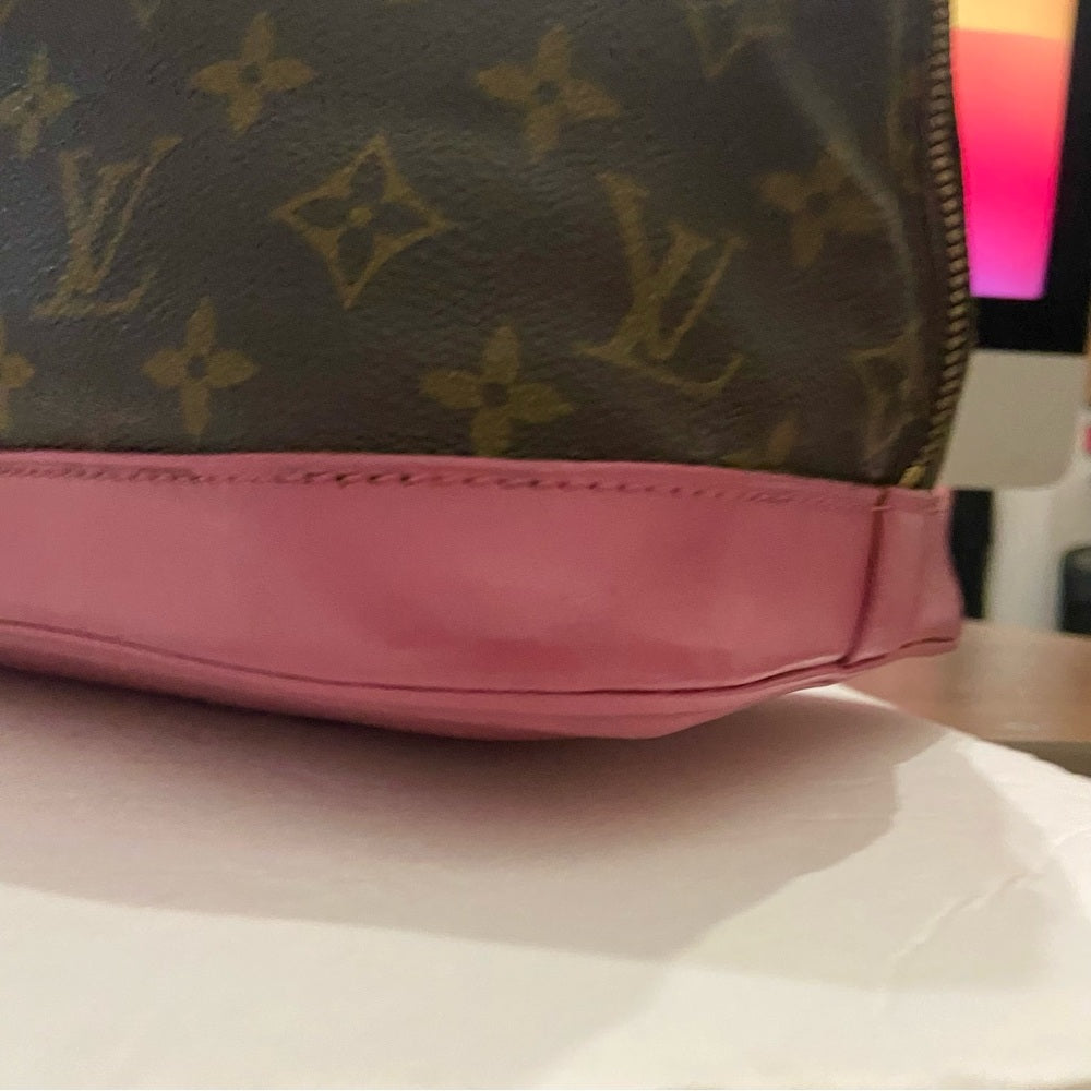 Vintage Louis Vuitton Alma Handbag w/ Pink Leather Trim
