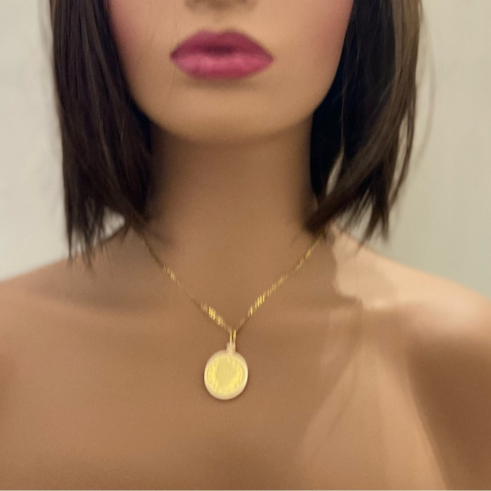 1913 Gold Plated Coin Pendant with 18-inch Gold Plated Figaro Chain Nec…