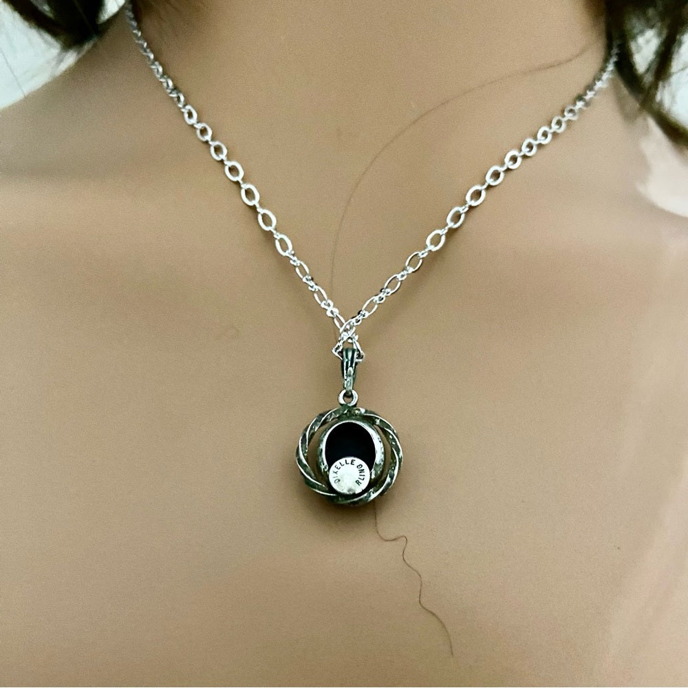 Antique Genuine Mother of Pearl Cameo - Sterling Pendant w/ 16in Sterling Chain