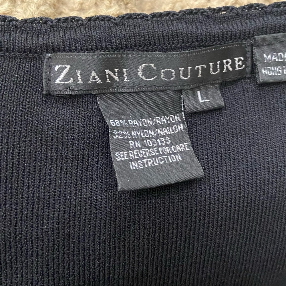 Ziani Couture Black Sleeveless Blouse with Rhinestones (L)