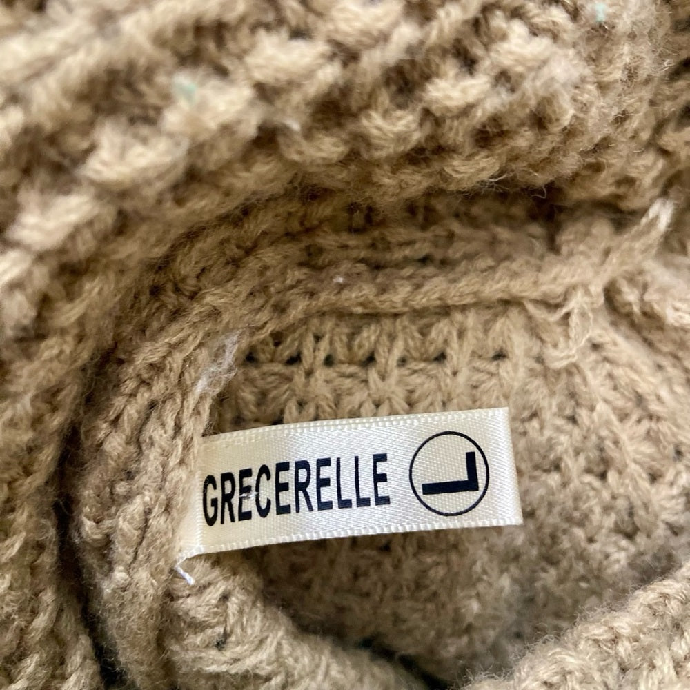 Grecerelle Beige Knitted Tunic Blouse or Mini Sweater Dress (L)